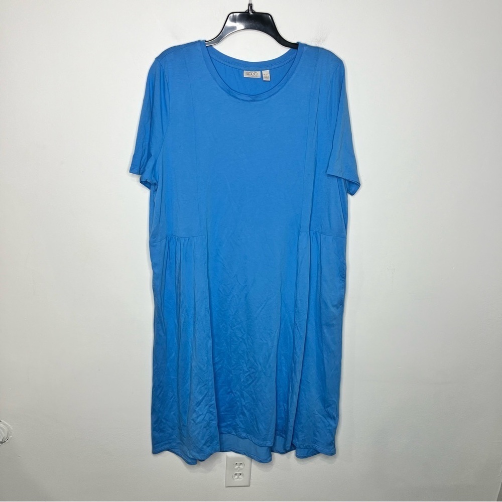 LOGO by Lori Goldstein blue casual dress pockets size XLP
